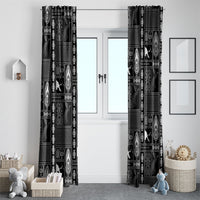 Papua New Guinea Heritage Motif Window Curtain Black Version