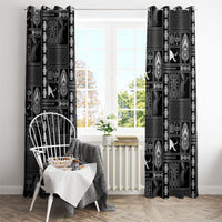 Papua New Guinea Heritage Motif Window Curtain Black Version