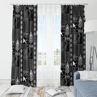 Papua New Guinea Heritage Motif Window Curtain Black Version