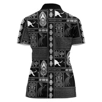 Papua New Guinea Heritage Motif Women Polo Shirt Black Version