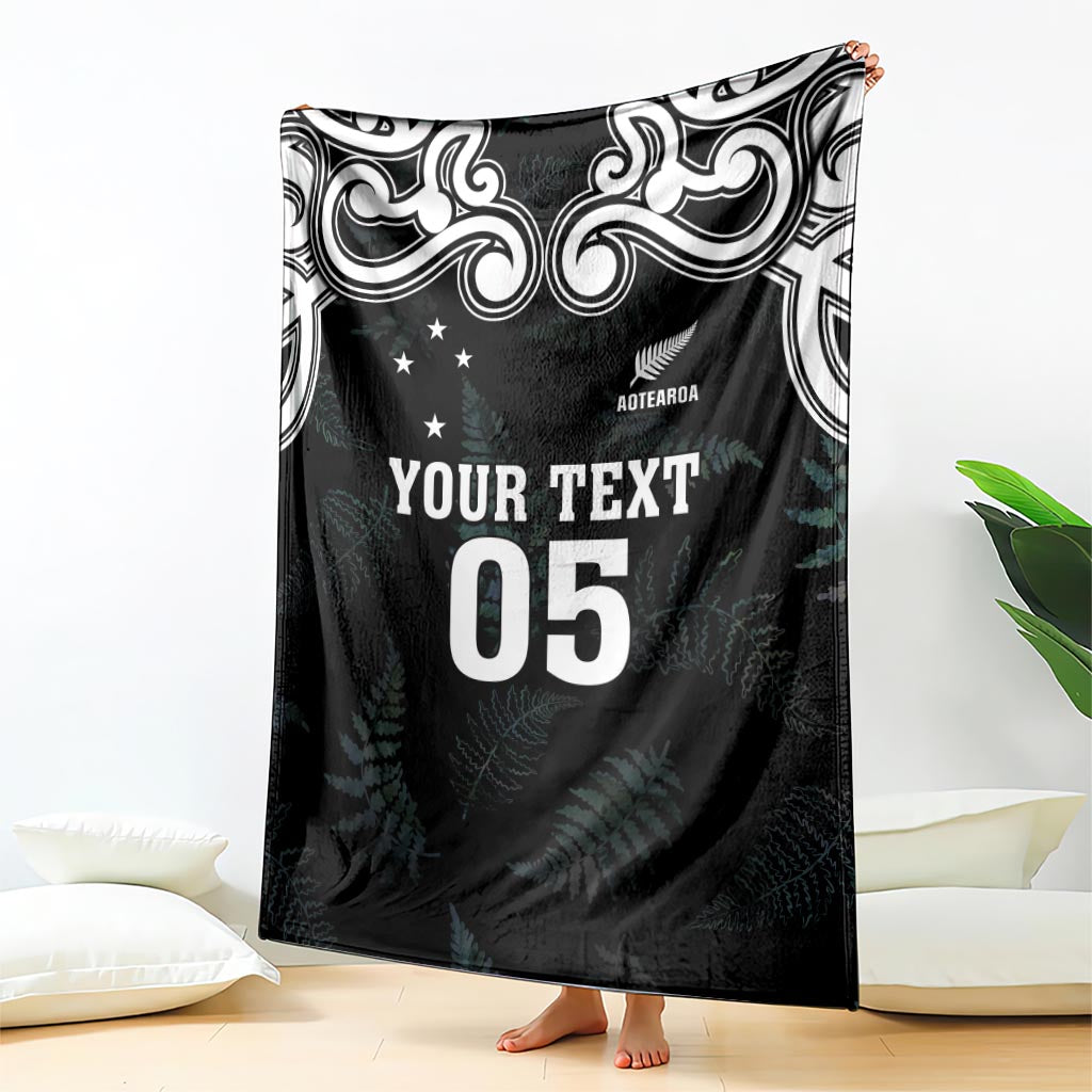 Custom New Zealand Fern Women Rugby Blanket Maori Pattern