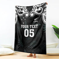 Custom New Zealand Fern Women Rugby Blanket Maori Pattern