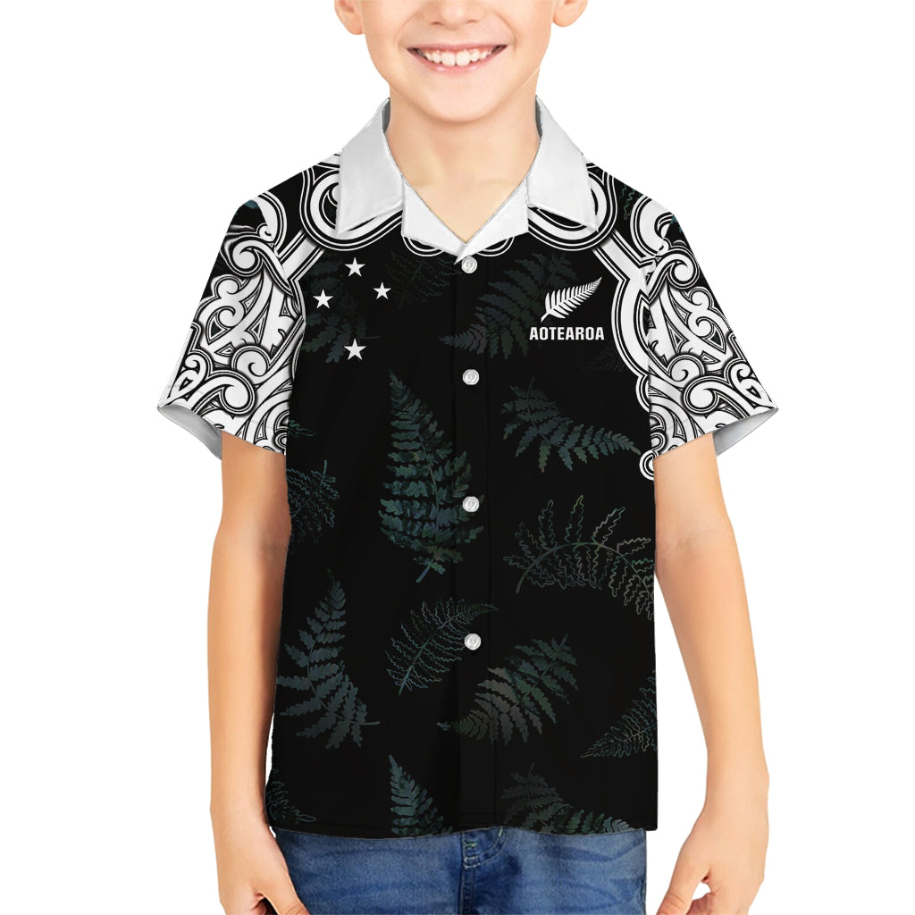 Custom New Zealand Fern Women Rugby Family Matching Off Shoulder Maxi Dress and Hawaiian Shirt Maori Pattern