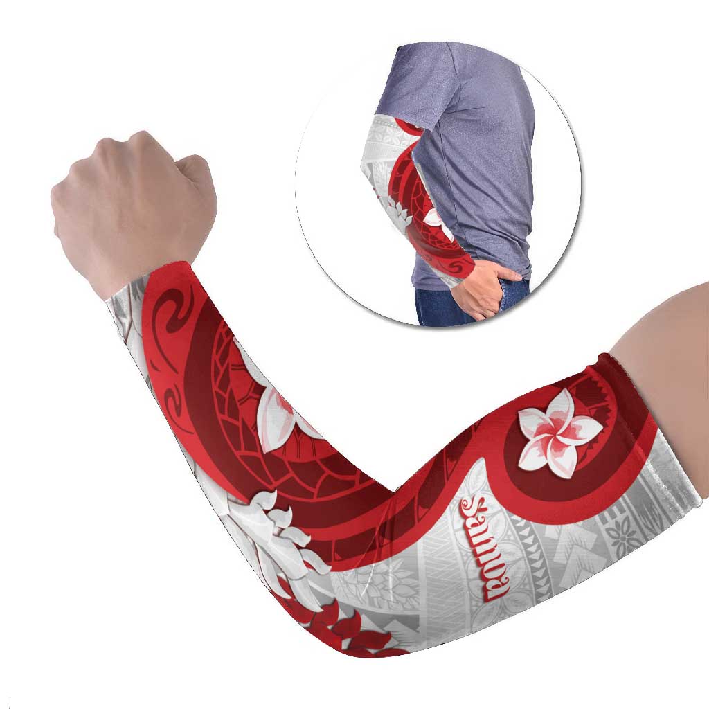 Samoa Teuila Arm Sleeves Samoan Siapo Pattern Red Version LT05 Set of 2 Red - Polynesian Pride