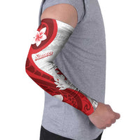 Samoa Teuila Arm Sleeves Samoan Siapo Pattern Red Version LT05 - Polynesian Pride