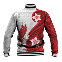 Samoa Teuila 2024 Baseball Jacket Samoan Siapo Pattern Red Version