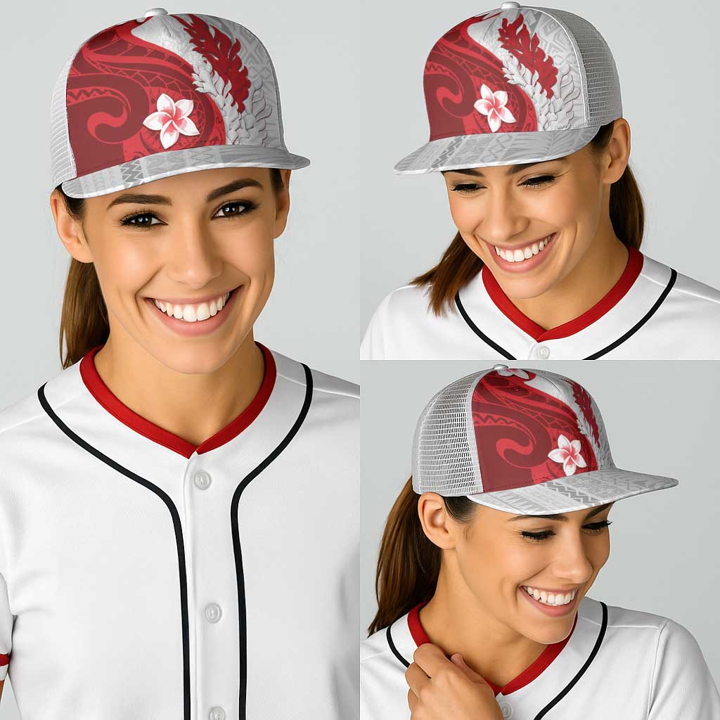 Samoa Teuila 2025 Baseball Net Cap Samoan Siapo Pattern Red Version - Polynesian Pride