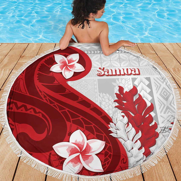 Samoa Teuila 2024 Beach Blanket Samoan Siapo Pattern Red Version LT05