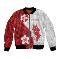 Samoa Teuila 2024 Bomber Jacket Samoan Siapo Pattern Red Version LT05 Unisex Red - Polynesian Pride