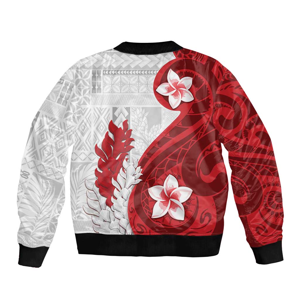Samoa Teuila 2024 Bomber Jacket Samoan Siapo Pattern Red Version LT05 - Polynesian Pride