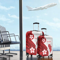 Samoa Teuila 2024 Luggage Cover Samoan Siapo Pattern Red Version