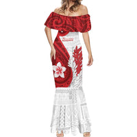 Samoa Teuila 2024 Mermaid Dress Samoan Siapo Pattern Red Version