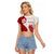 Samoa Teuila 2024 Raglan Cropped T Shirt Samoan Siapo Pattern Red Version