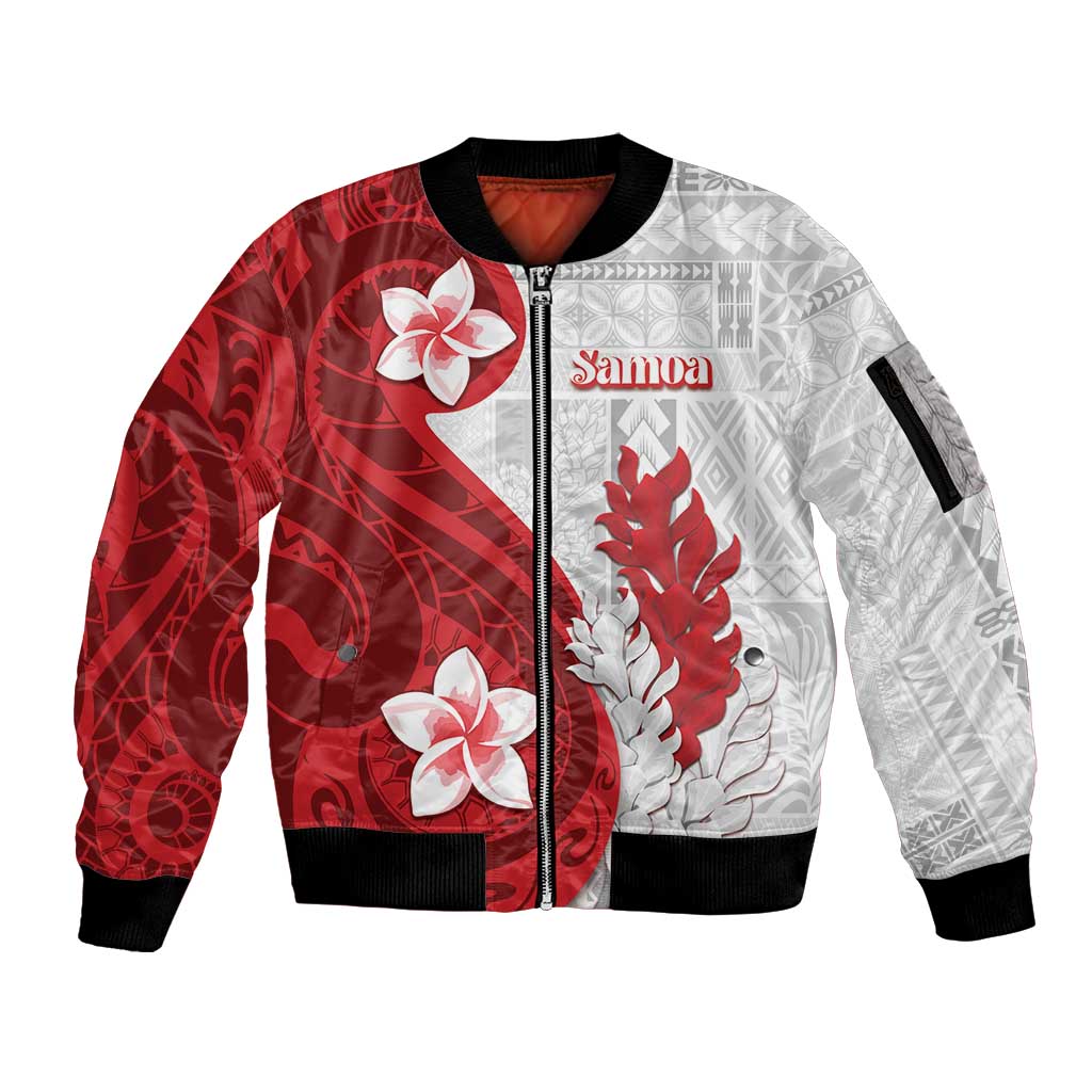 Samoa Teuila 2024 Sleeve Zip Bomber Jacket Samoan Siapo Pattern Red Version LT05 Unisex Red - Polynesian Pride