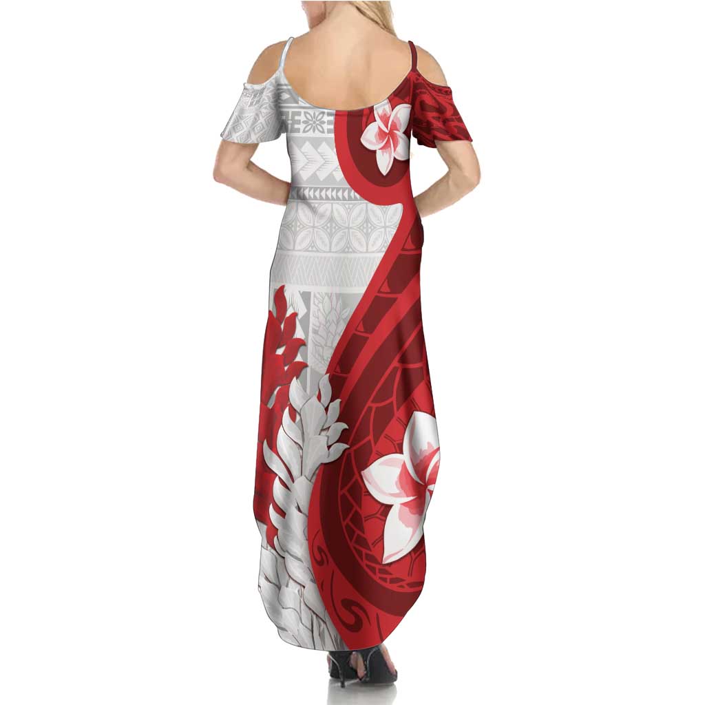 Samoa Teuila 2024 Summer Maxi Dress Samoan Siapo Pattern Red Version LT05 - Polynesian Pride