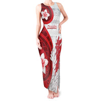 Samoa Teuila 2024 Tank Maxi Dress Samoan Siapo Pattern Red Version LT05 Women Red - Polynesian Pride