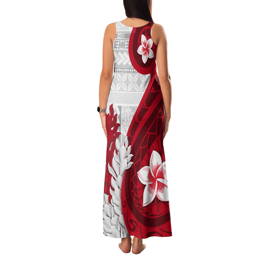 Samoa Teuila 2024 Tank Maxi Dress Samoan Siapo Pattern Red Version LT05 - Polynesian Pride