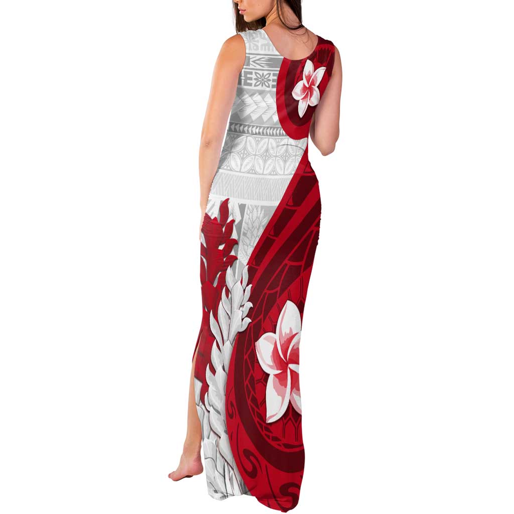 Samoa Teuila 2024 Tank Maxi Dress Samoan Siapo Pattern Red Version LT05 - Polynesian Pride