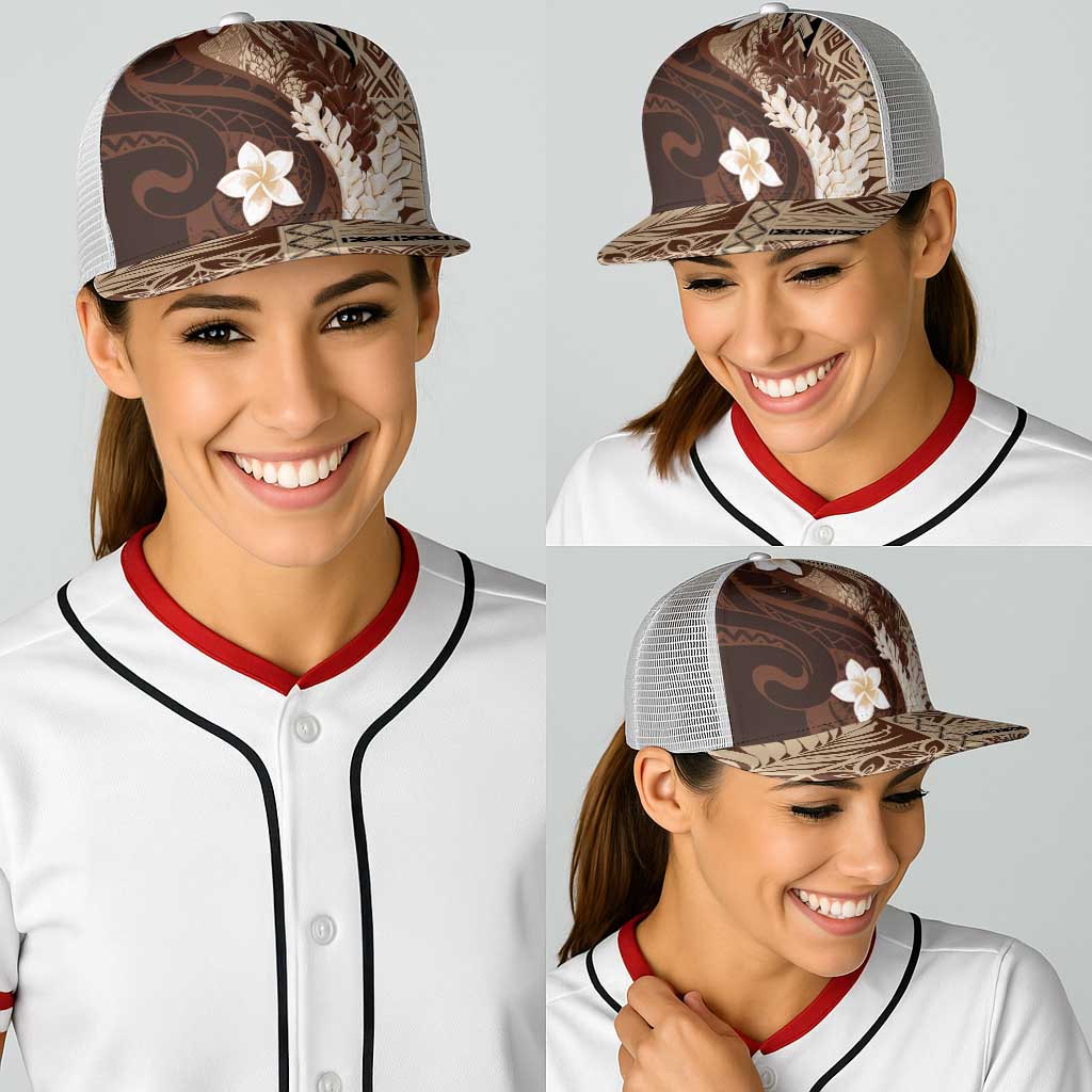 Samoa Teuila 2025 Baseball Net Cap Samoan Siapo Pattern Brown Version - Polynesian Pride