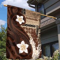 Samoa Teuila 2024 Garden Flag Samoan Siapo Pattern Brown Version