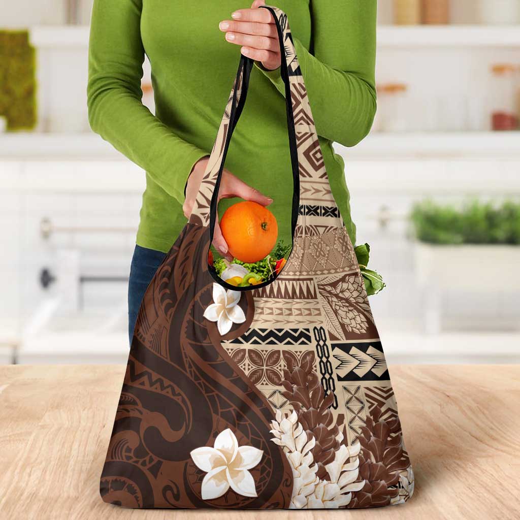 Samoa Teuila 2024 Grocery Bag Samoan Siapo Pattern Brown Version