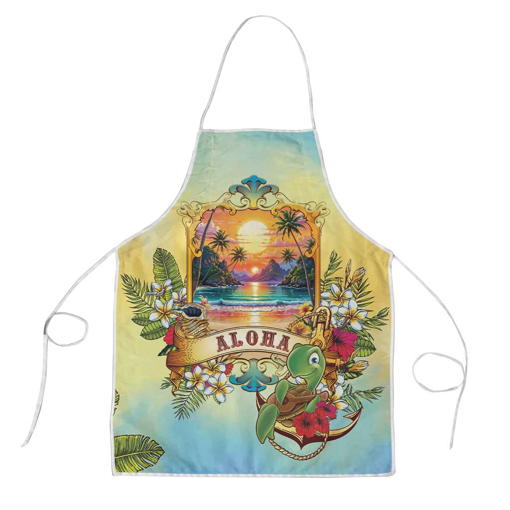 Aloha Hawaii Turtle Apron Retro Style LT05 Beige - Polynesian Pride