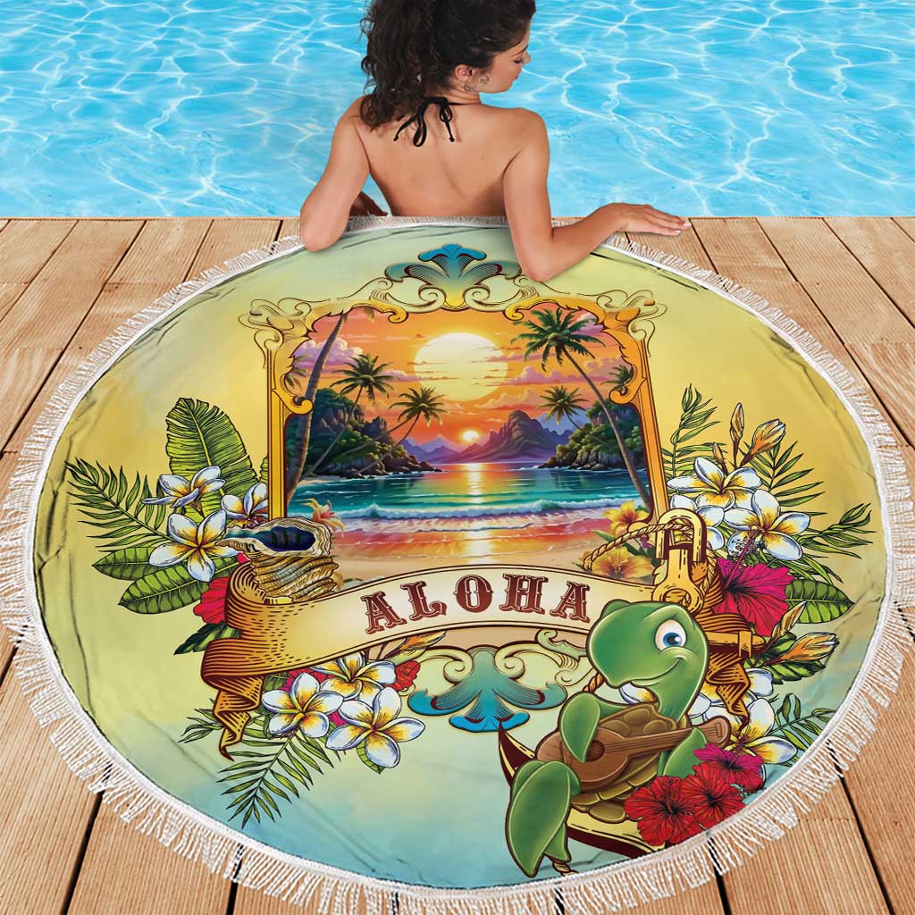 Aloha Hawaii Turtle Beach Blanket Retro Style - Polynesian Pride