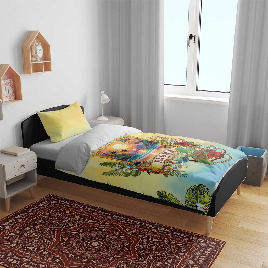 Aloha Hawaii Turtle Bedding Set Retro Style - Polynesian Pride