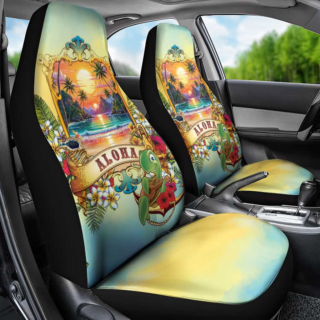 Aloha Hawaii Turtle Car Seat Cover Retro Style - Polynesian Pride