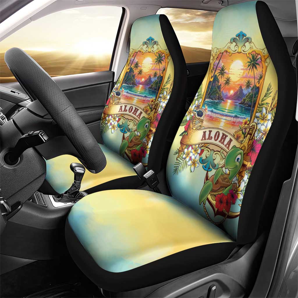 Aloha Hawaii Turtle Car Seat Cover Retro Style - Polynesian Pride