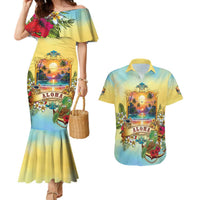 Aloha Hawaii Turtle Couples Matching Mermaid Dress and Hawaiian Shirt Retro Style - Polynesian Pride
