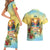 Aloha Hawaii Turtle Couples Matching Short Sleeve Bodycon Dress and Hawaiian Shirt Retro Style - Polynesian Pride