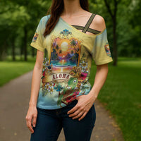 Aloha Hawaii Turtle Cross Shoulder Shirt Retro Style LT05 - Polynesian Pride