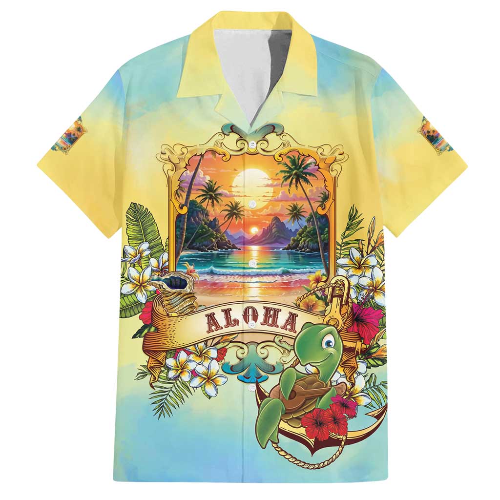 Aloha Hawaii Turtle Family Matching Off Shoulder Maxi Dress and Hawaiian Shirt Retro Style - Polynesian Pride