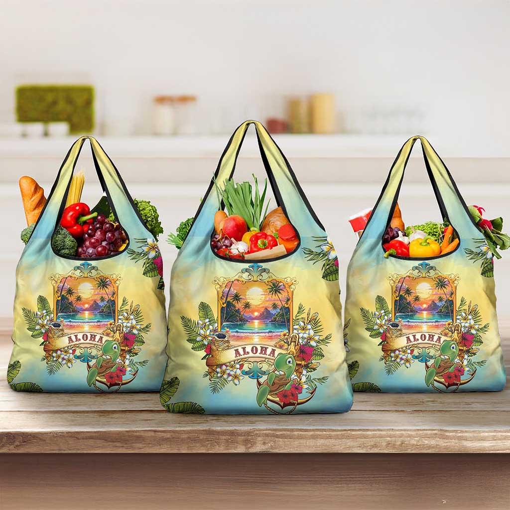 Aloha Hawaii Turtle Grocery Bag Retro Style - Polynesian Pride