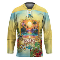 Aloha Hawaii Turtle Hockey Jersey Retro Style - Polynesian Pride