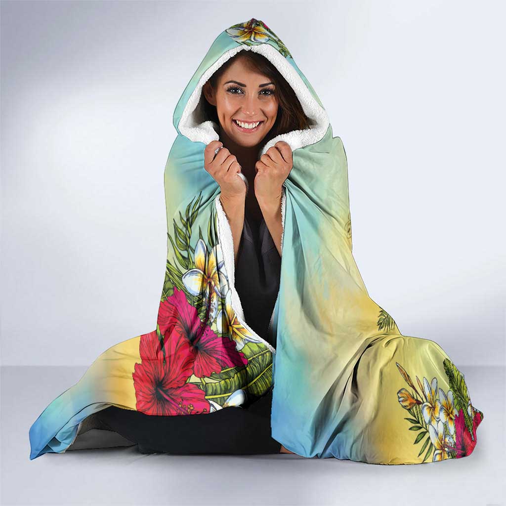 Aloha Hawaii Turtle Hooded Blanket Retro Style - Polynesian Pride