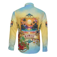 Aloha Hawaii Turtle Long Sleeve Button Shirt Retro Style - Polynesian Pride