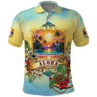 Aloha Hawaii Turtle Polo Shirt Retro Style - Polynesian Pride