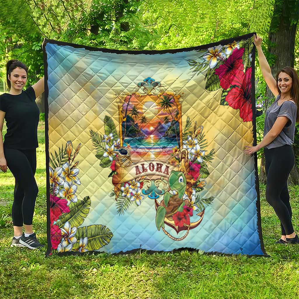 Aloha Hawaii Turtle Quilt Retro Style - Polynesian Pride