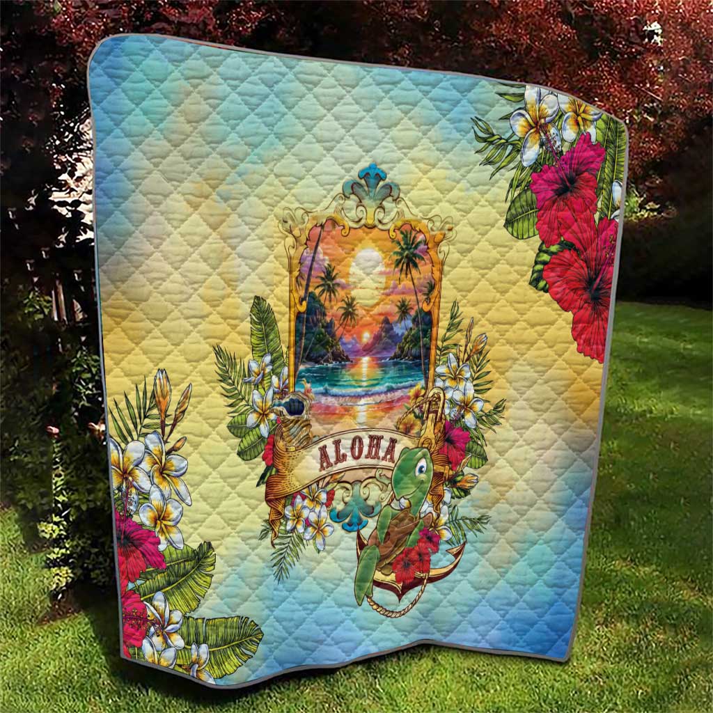 Aloha Hawaii Turtle Quilt Retro Style - Polynesian Pride