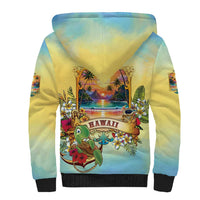 Aloha Hawaii Turtle Sherpa Hoodie Retro Style - Polynesian Pride