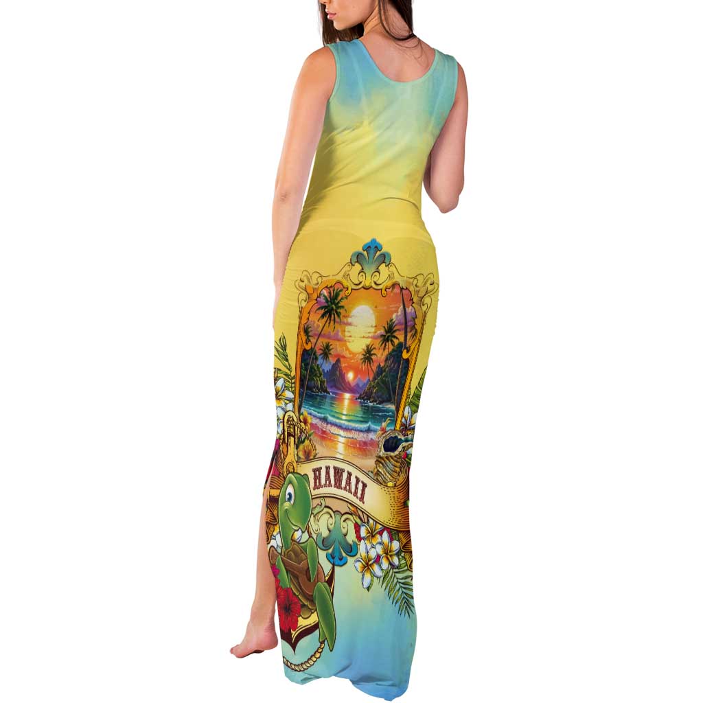 Aloha Hawaii Turtle Tank Maxi Dress Retro Style - Polynesian Pride