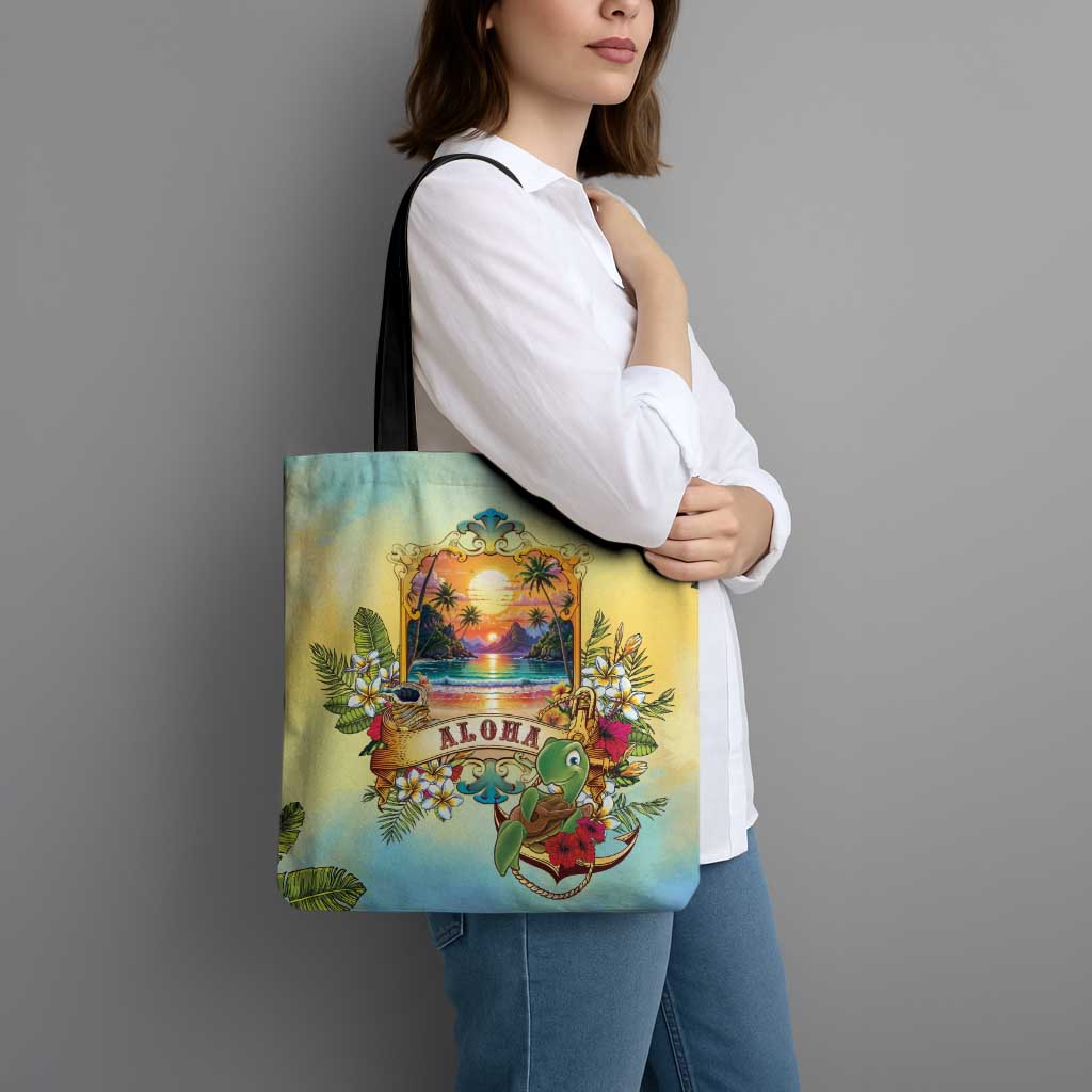 Aloha Hawaii Turtle Tote Bag Retro Style - Polynesian Pride