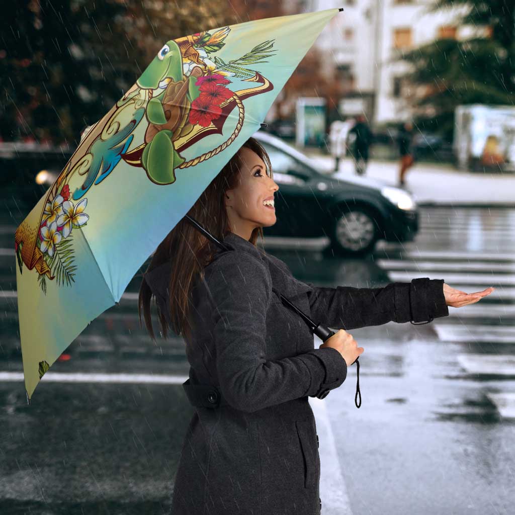 Aloha Hawaii Turtle Umbrella Retro Style - Polynesian Pride