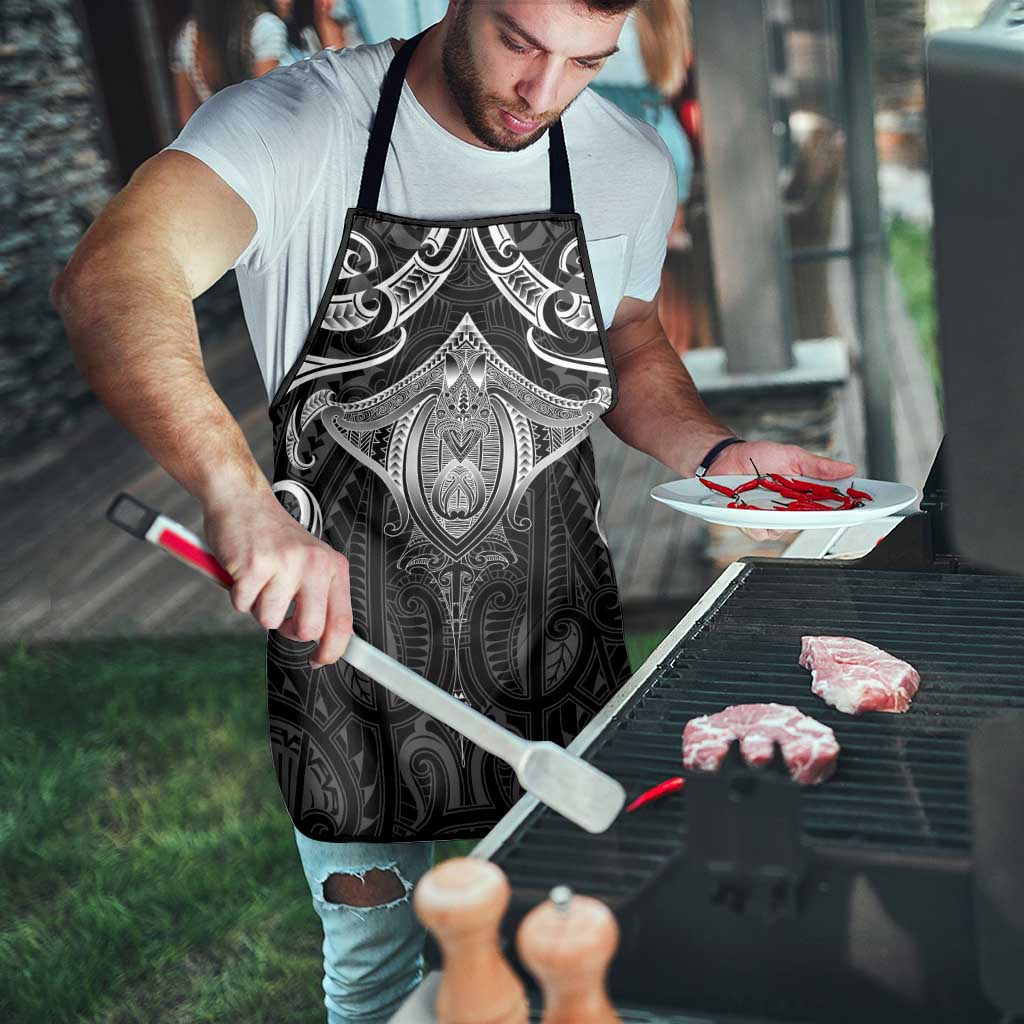New Zealand Aotearoa Apron Maori Manta Ray Moko Black - Polynesian Pride