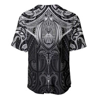 New Zealand Aotearoa Baseball Jersey Maori Manta Ray Moko Black - Polynesian Pride