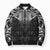 New Zealand Aotearoa Bomber Puffer Jacket Maori Manta Ray Moko Black - Polynesian Pride