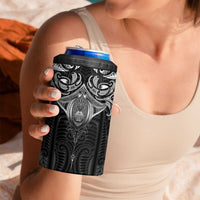 New Zealand Aotearoa 4 in 1 Can Cooler Tumbler Maori Manta Ray Moko Black - Polynesian Pride
