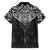 New Zealand Aotearoa Family Matching Off Shoulder Short Dress and Hawaiian Shirt Maori Manta Ray Moko Black - Polynesian Pride